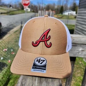 47 Brand Tan and White Trucker Hat